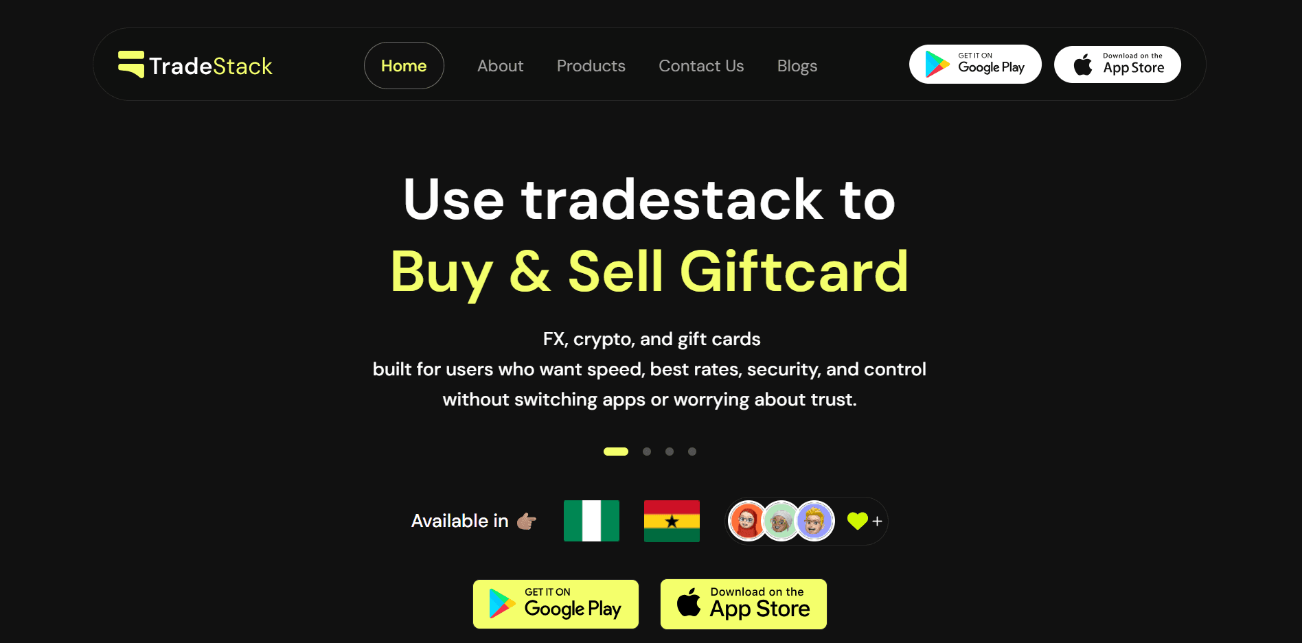 TradeStack website